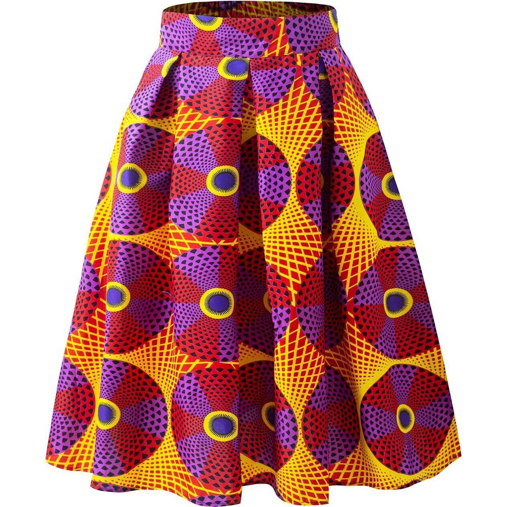 6880 Afriacn Wax Print Skirt Dashiki Print Skirt Ankara Circle Skirt
